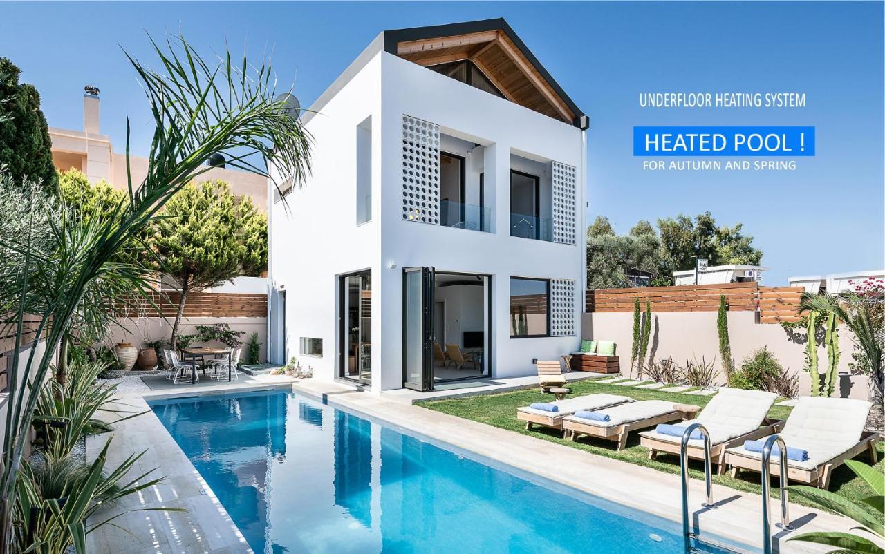 Fos Villa, A Luxe House With Private Heated Pool Galatas  ภายนอก รูปภาพ